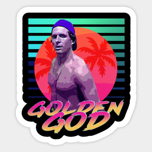 Golden God Neon Retro Sticker
